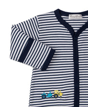 Load image into Gallery viewer, Trusty Tractors Stripe Footie
