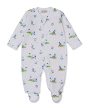 Load image into Gallery viewer, Baby onesie with golf print on a white background
