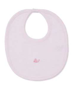 Crabs and Whales Hand Embroidered Bib- Pink