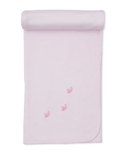 Crabs and Whales Hand Embroidered Blanket- Pink