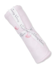 Load image into Gallery viewer, Crabs and Whales Hand Embroidered Blanket- Pink
