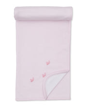 Load image into Gallery viewer, Crabs and Whales Hand Embroidered Blanket- Pink
