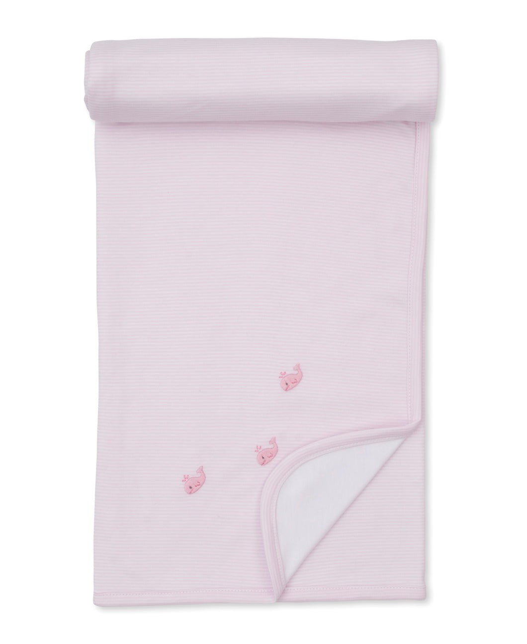 Crabs and Whales Hand Embroidered Blanket- Pink