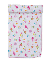 Load image into Gallery viewer, Patterned blanket with ocean design oeann a white background
