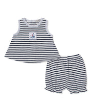 Load image into Gallery viewer, Red, White, &amp; Blue Regatta Terry Sunsuit Set
