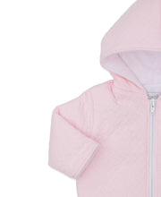 Load image into Gallery viewer, Pink Jacquard Padded Zip Jacket

