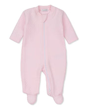 Load image into Gallery viewer, Pink Jacquard Zip Footie
