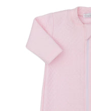 Load image into Gallery viewer, Pink Jacquard Zip Footie
