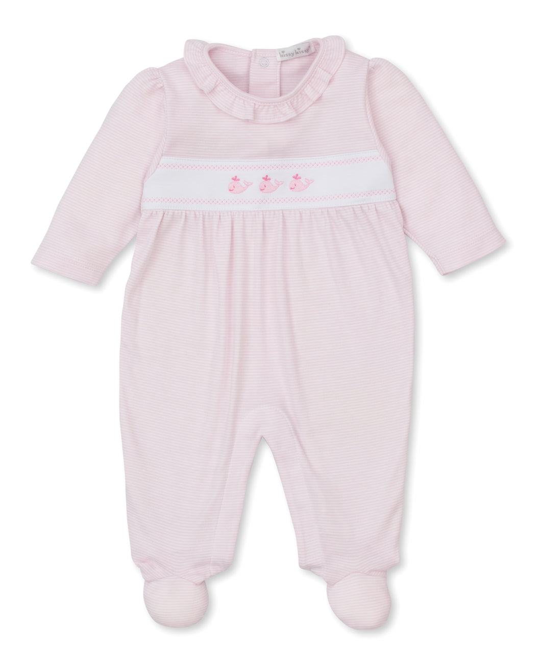 Classic Treasures Whale Footie- Pink