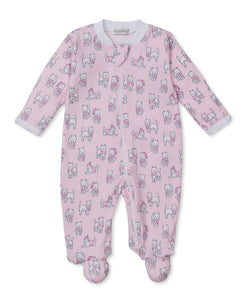 Pack of Pups Zip Footie- Pink