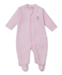 Pack of Pups Jacquard Zip Footie- Pink