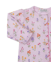 Load image into Gallery viewer, Summer Wildflowers Pink Footie with Zip
