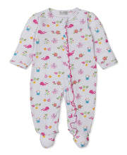 Load image into Gallery viewer, Baby onesie with colorful sea creature pattern on a white background
