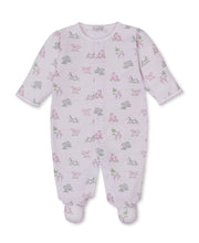 Load image into Gallery viewer, Baby onesie with safari animal print on a white background
