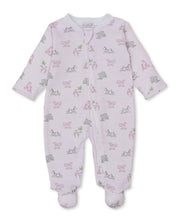 Load image into Gallery viewer, Baby onesie with safari animal print on a white background
