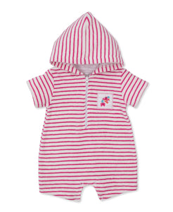 Lobsters Sandy Smiles Terry Romper- Pink