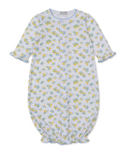 Load image into Gallery viewer, Baby gown with lemon pattern on a white background
