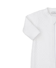 Load image into Gallery viewer, White Jacquard Zip Footie
