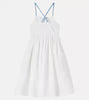 White Strappy Scalloped Dress