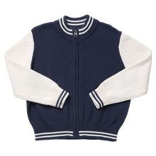 Load image into Gallery viewer, Boys Varsity Zip Sweater - Navy
