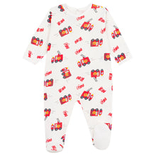 Load image into Gallery viewer, Baby Boy Back Snap Fire Truck Footie
