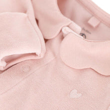 Load image into Gallery viewer, Baby Velour Front Snap Pink Footie with Collar
