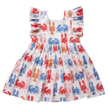 Load image into Gallery viewer, Elsie Dress - Lobsters and Crabs
