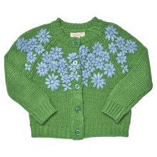 Load image into Gallery viewer, Girls Blossom Sweater - Blue Flower Embroidery

