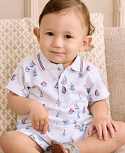 Load image into Gallery viewer, Red, White, &amp; Blue Regatta Short Sleeve Playsuit
