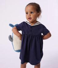 Load image into Gallery viewer, Baby Sailor Dress with Sailor Collar
