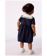 Load image into Gallery viewer, Baby Sailor Dress with Sailor Collar
