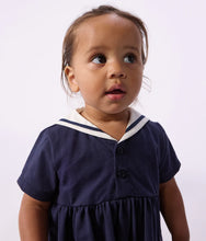 Load image into Gallery viewer, Baby Sailor Dress with Sailor Collar

