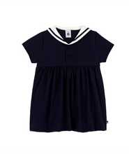 Load image into Gallery viewer, Baby Sailor Dress with Sailor Collar
