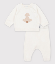 Load image into Gallery viewer, Baby 2 Piece Cream Dog Knit Sweater and Pants
