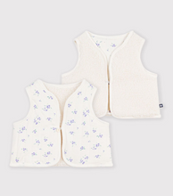 Load image into Gallery viewer, Baby Girl Floral Sherpa Vest

