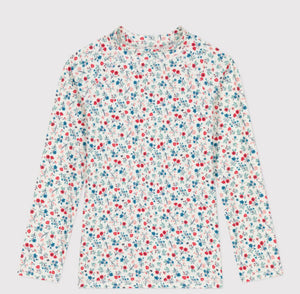 Petit Bateau Long Sleeve Floral Rashguard