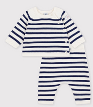 Load image into Gallery viewer, Baby 2 Piece Stripe Knit Sweater and Pants
