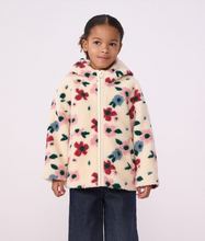 Load image into Gallery viewer, Girl Hooded Floral Sherpa Jacket

