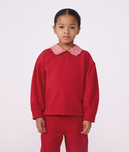 Load image into Gallery viewer, Girls Sweatshirt with Stripe Collar
