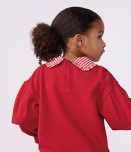 Load image into Gallery viewer, Girls Sweatshirt with Stripe Collar
