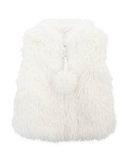 Shag Faux Fur White Vest