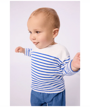 Load image into Gallery viewer, Baby Long Sleeve Blue Stripe Tee
