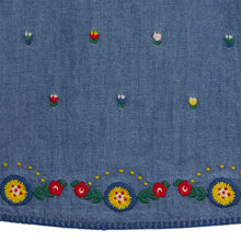 Load image into Gallery viewer, Long Sleeve Chambray Dress with Tulip Embroidery

