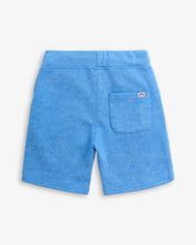 Load image into Gallery viewer, Blue shorts with a pocket on a light gray background
