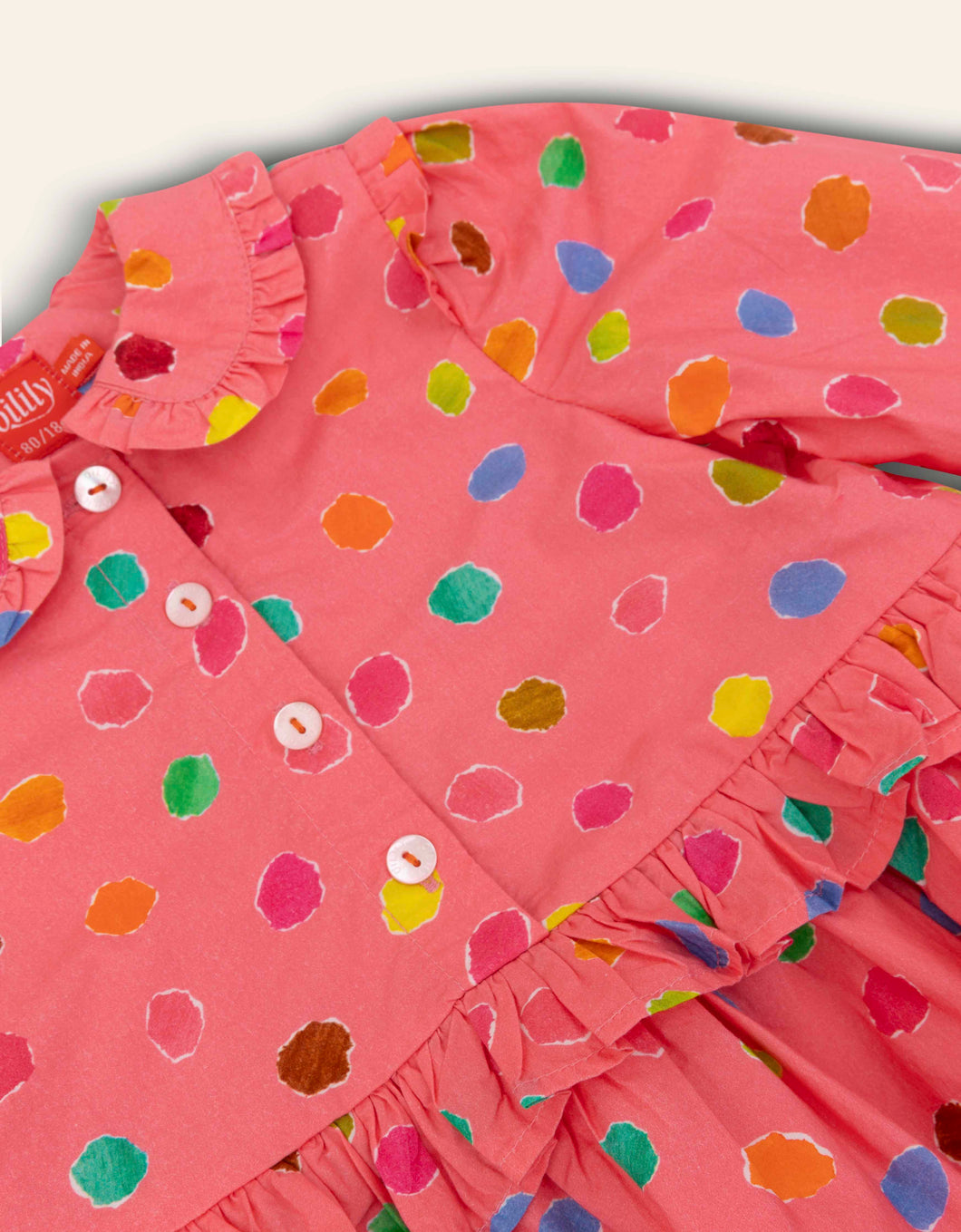 Baby Dirkje Long Sleeve Polka Dot Dress