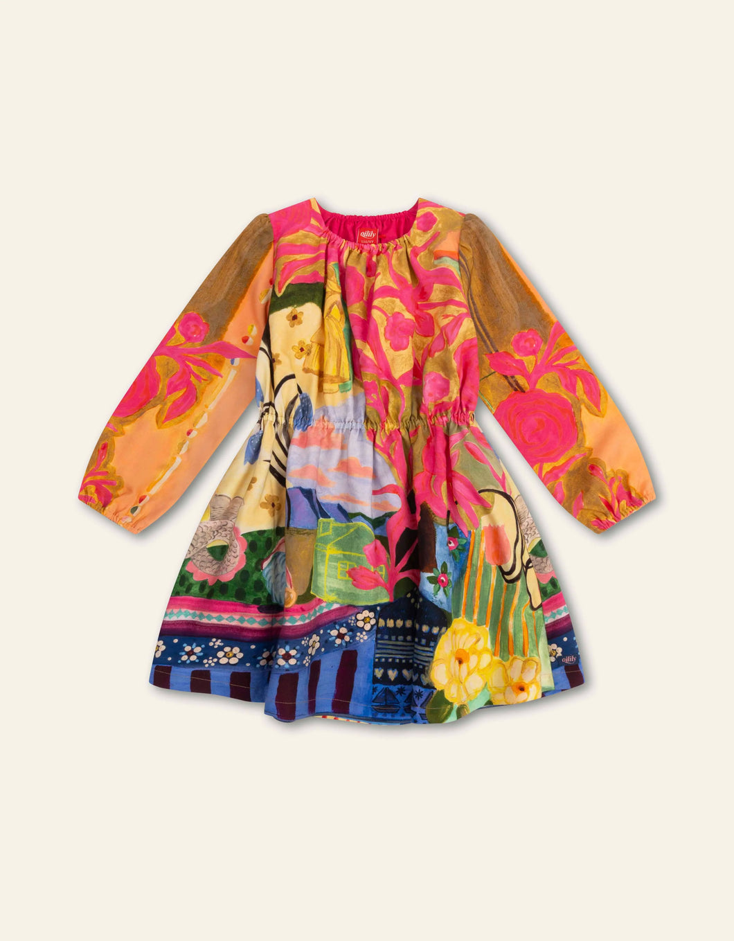 Danne Long Sleeve Abstract Print Dress