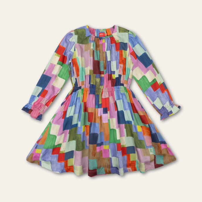 Colorful checkered dress on a white background