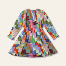 Load image into Gallery viewer, Colorful checkered dress on a white background
