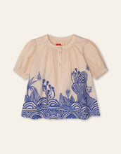 Load image into Gallery viewer, Girls Besito Palm Tree and Waves Blouse
