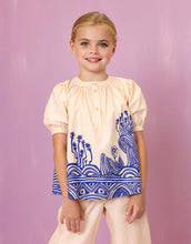 Load image into Gallery viewer, Girls Besito Palm Tree and Waves Blouse
